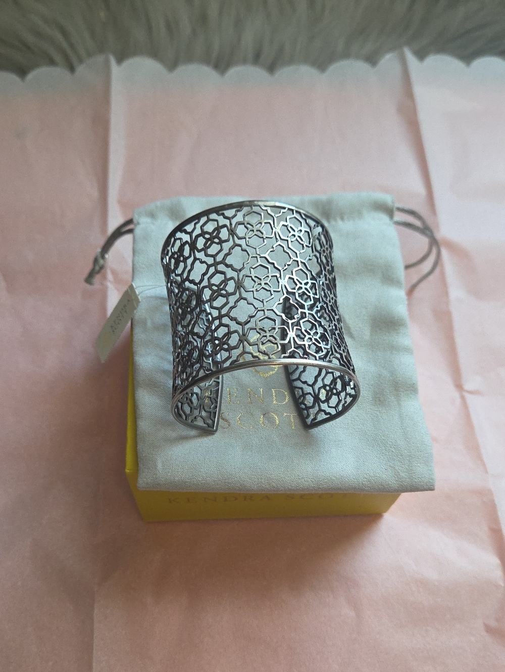Nwt! Kendra Scott Aimee Antique Silver Cuff Bracelet